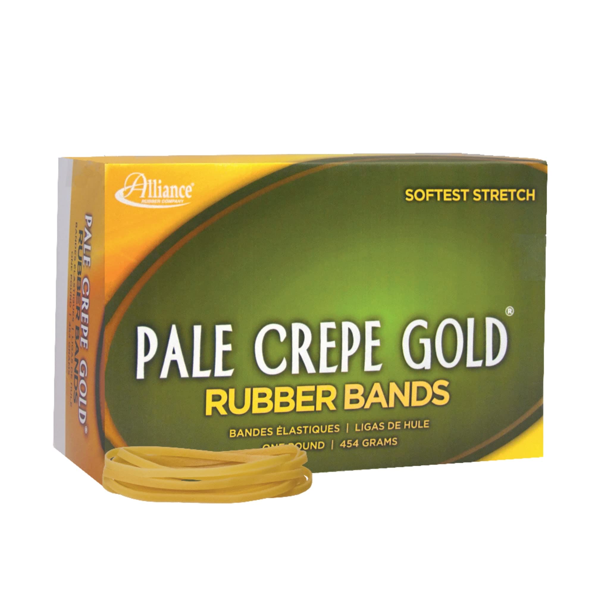 Rubber 20335 Pale Crepe Gold Rubber Bands Size #33, 1 lb Box Contains Approx. 970 Bands (3 1/2" x 1/8", Golden Crepe)