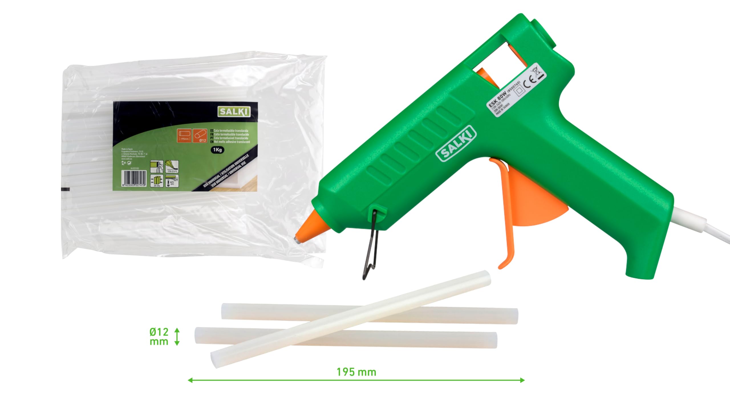 Basic Pack Glue Gun SALKI 80W ESK + 1 Bag 1 kg