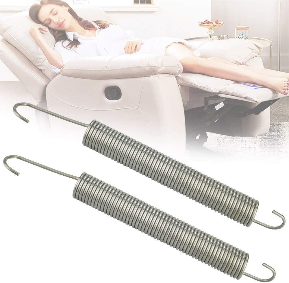 2 Pcs Recliner Replacement Springs Dual Hook Mechanism Tension Springs Coil Helical Extended Compressed Spring Assortment Kits Hook for Recliner Chairs and Sofas, 175mm/6.8inch