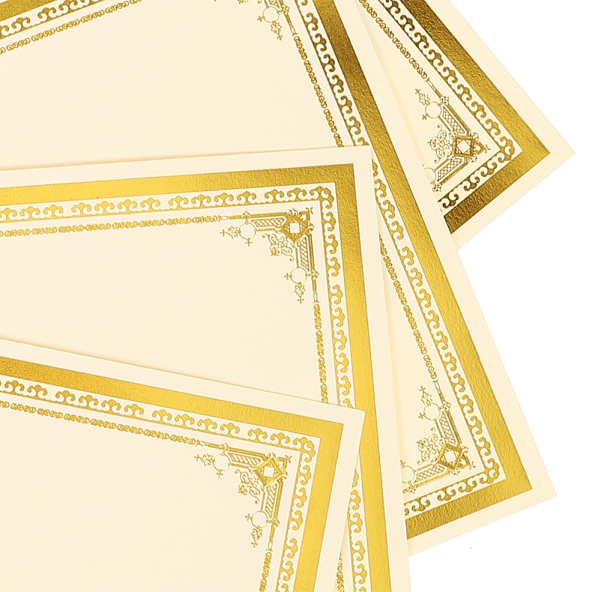 Dekoratives Blanko Zertifikatspapier Glatte Papieroberfläche mit Goldprägung 35 Stück Urkundenblätter für Abschluss Geschenk und Einschulung Feier
