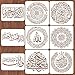 INFUNLY 9PCS/Set Arabic Islamic Stencil Subhan Allah Painting Stencil Tasbih Calligraphy Stencils Arabic Quran Script Template11.8X11.8/11.8x8 for Wood Canvas Furniture Bedroom DIY Decor