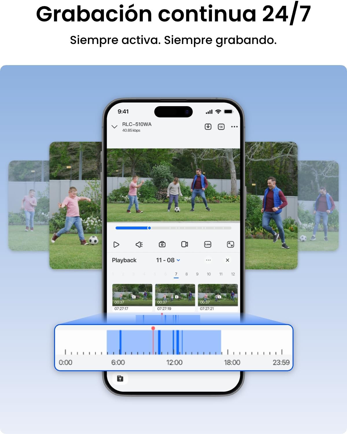 Reolink 5MP Camara Vigilancia WiFi Exterior, 2.4/5GHz Cámara IP, Detección de Personas/Vehículos/Animales, IP67 Impermeable, Vision Nocturna, Ranura para Tarjeta Micro SD, Lapso de Tiempo, RLC-510WA