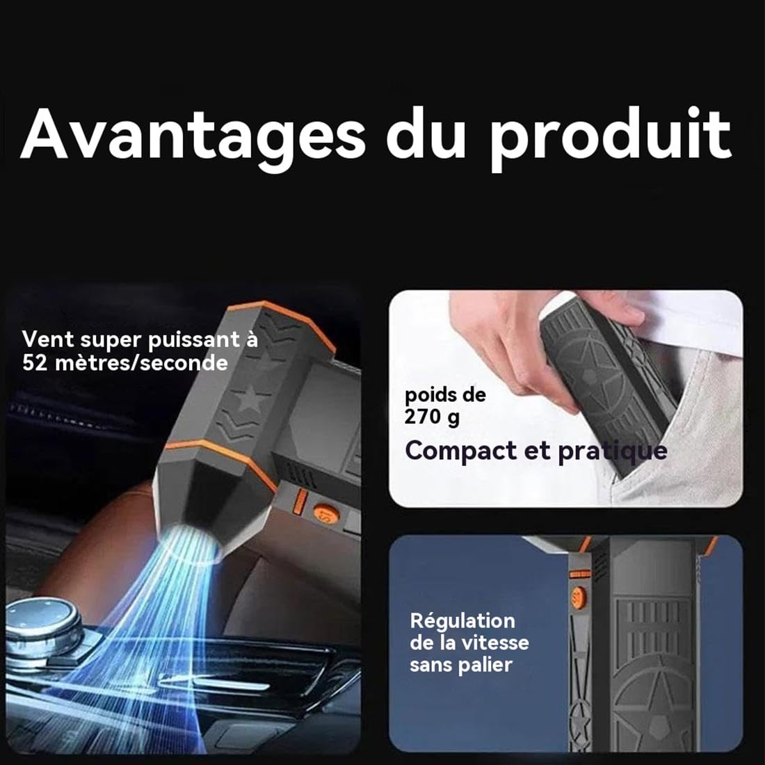 Souffleuse à Neige Thermique 5000 W améliorée (2026), Souffleur Air Chaud Portable, Thermal Snow Blower avec Technologie Turbine et Accessoire aspirateur, dégivrage et déneigement