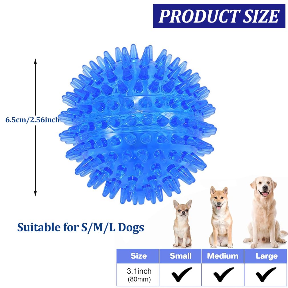 huiziyi 3 PACK 6.5cm Squeaky Dog Ball Toys, Dogs Chew Spiky Ball - Image 2