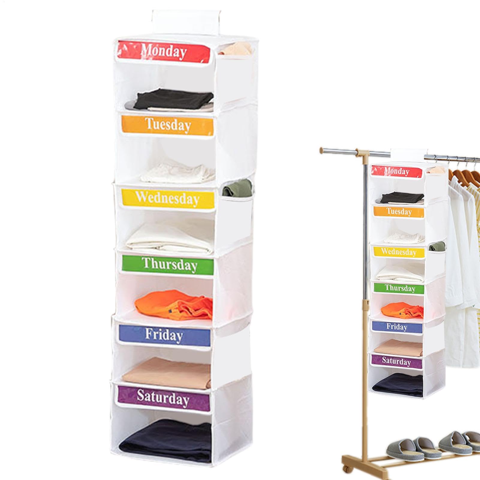 Rangement de placard pliable enfant à 6 compartiments contre le désordre des vêtements