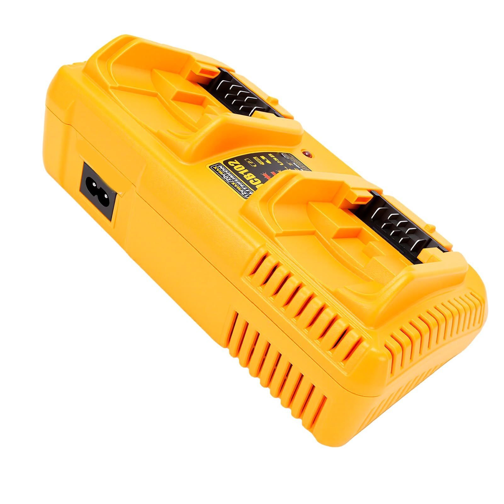 Fafeicy Estación de Carga de Batería de 2 Puertos, Cargador Rápido USB 6A | La estación se carga simultáneamente con indicador LED y puerto USB integrado para dispositivos móviles Taller Taller