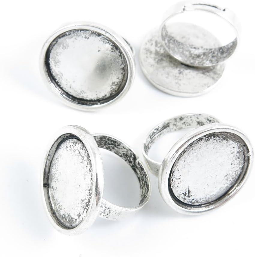30 Pieces Jewelry Making Charms Antique Silver Tone for Necklace Pendant Bracelet Z1XE9 Ring Cabochon Frame Blank Base 20mm