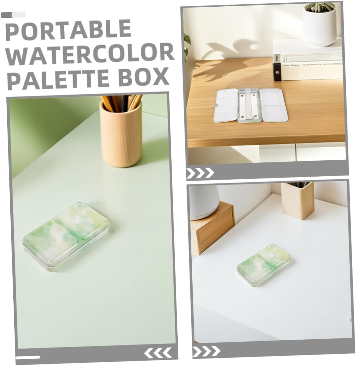 2pcs Durable Paint Mixing Tray with Built in Lid Travel Friendly Design for Artists and Students for DIY