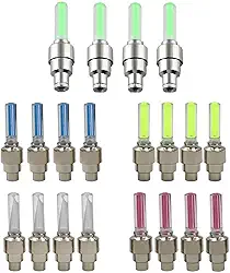 BlueSunshine 20 peças de luz de LED para tampa de válvula de roda de pneu flash para carro bicicleta bicicleta motocicleta pneu de luz (4 vermelho, 4 amarelo, 4 azul, 4 verde, 4 colorido)