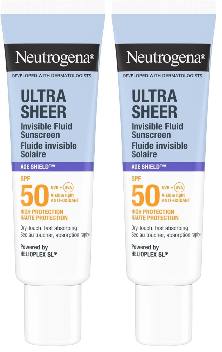 Neutrogena Ultra Sheer Age Shield Fluid SPF50 Yüz Güneş Koruyucu 50 ml (2 paketi)
