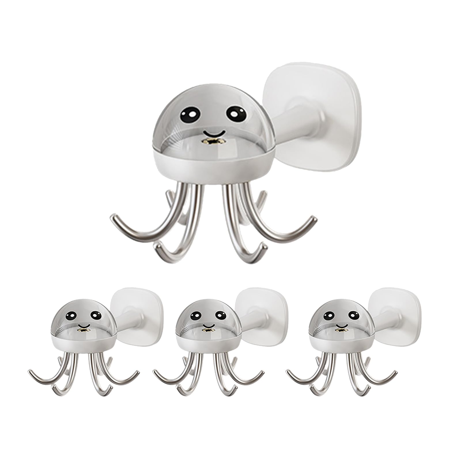 HZBB 4Pcs 360 Degree Swiveling Hook Six Arm Rotating Hangers Versatile Storage Solution Bathroom Organization Supplies Six Hanging Organiser