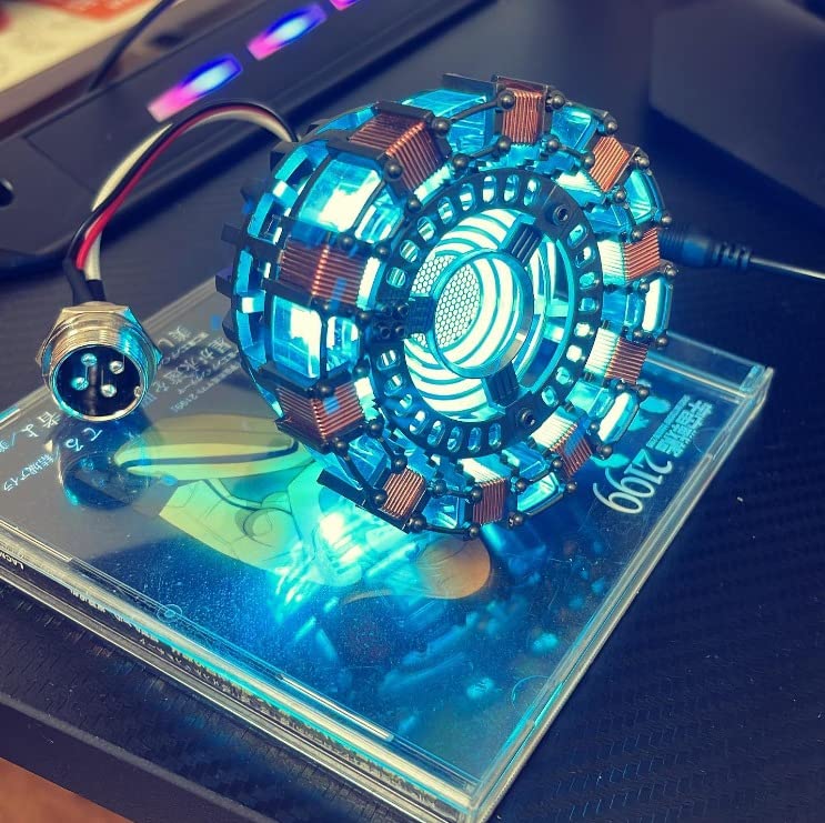 Réacteur Arc Iron Man MK2 Modèle 1:1 Avec Lumière LED - Boîte Acrylique, Détection De Vibration - Cadeau Collection - 9