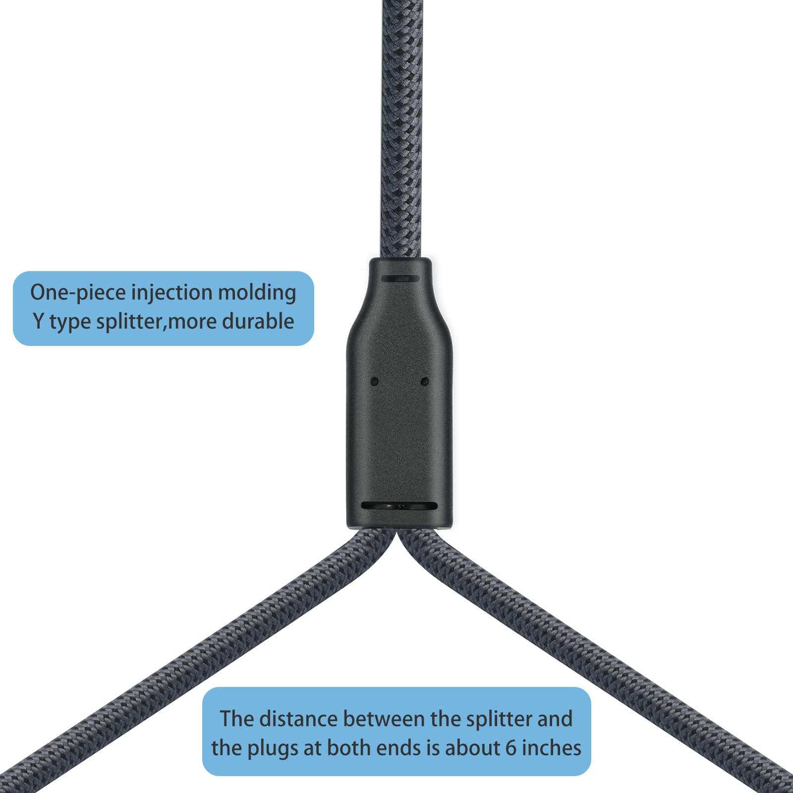 Cable divisor de audio estéreo RCA macho a 1/4 hembra; 6,35 mm hembra a 2 RCA macho, doble RCA macho a 1/4 pulgadas hembra cable de audio de 1 pie