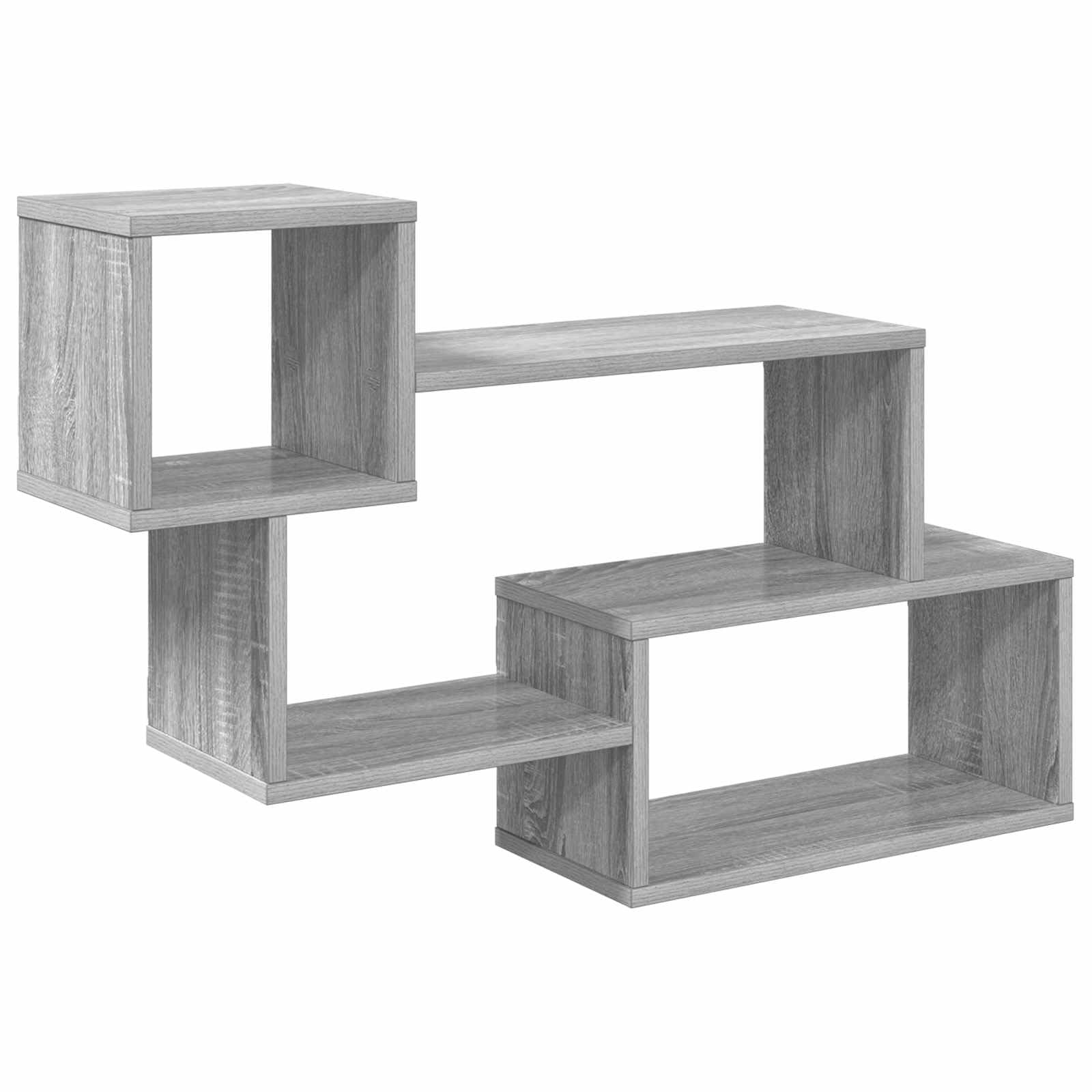 Schwebendes Wand Regal grau 87 x 20 x 55 cm aus Holzwerkstoff, platzsparende Wandhalterung für Wohnzimmer Schlafzimmer Küche Büro, multifunktionale Ablage mit Stauraum und modernem Design
