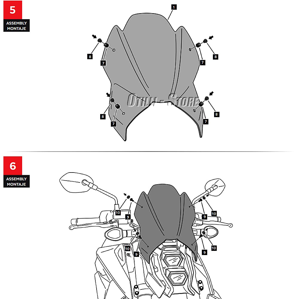 Parabrisas para Suzuki GSX-S1000 GSX-S950 2021 2022 2023 GSXS950 GSXS1000 GSXS GSX-S 950 1000 motocicleta Pare-brise deflectores de viento (negro)