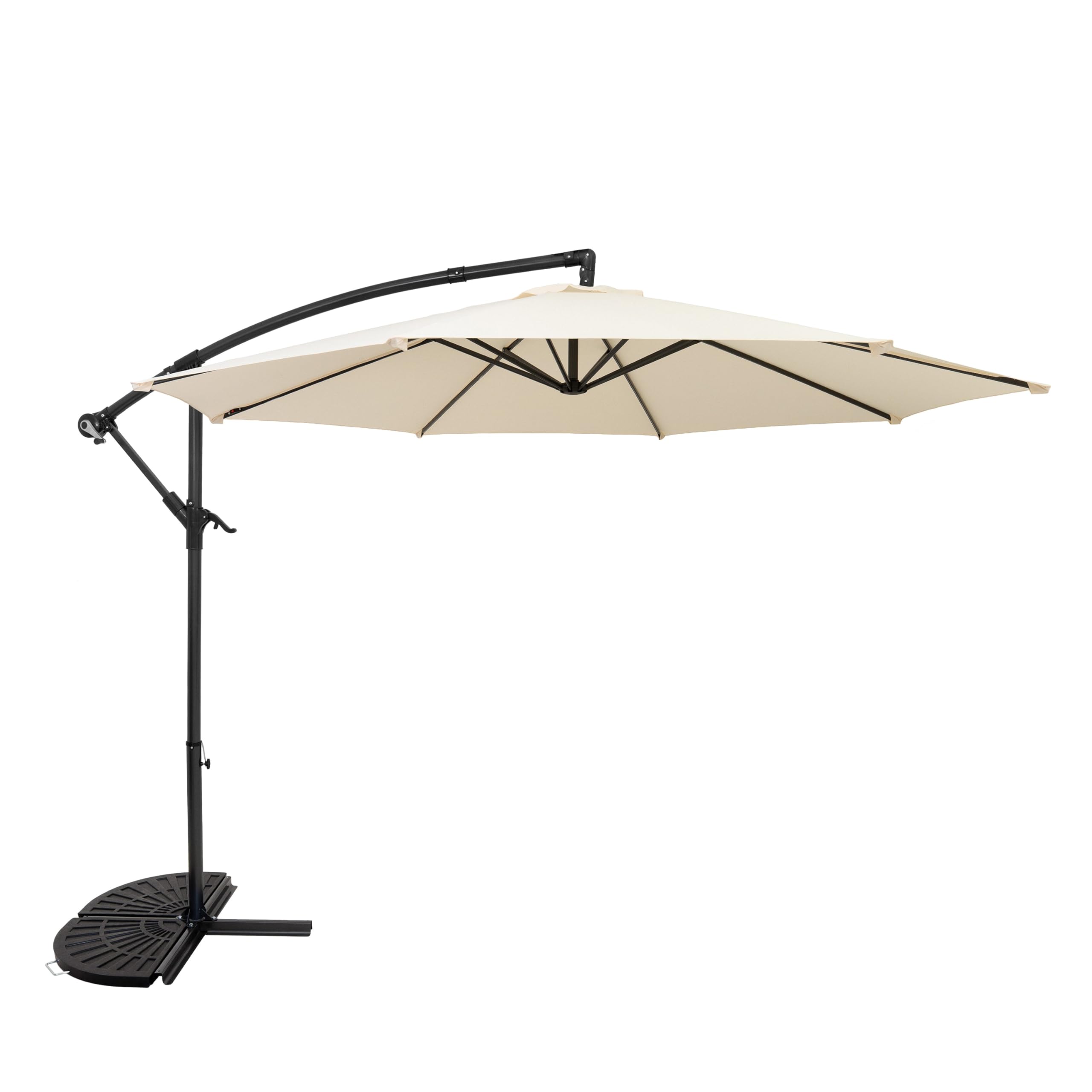 Monstershop Unisex Beige Cantilever Parasol 3M With Half Fan Base – Cream In
