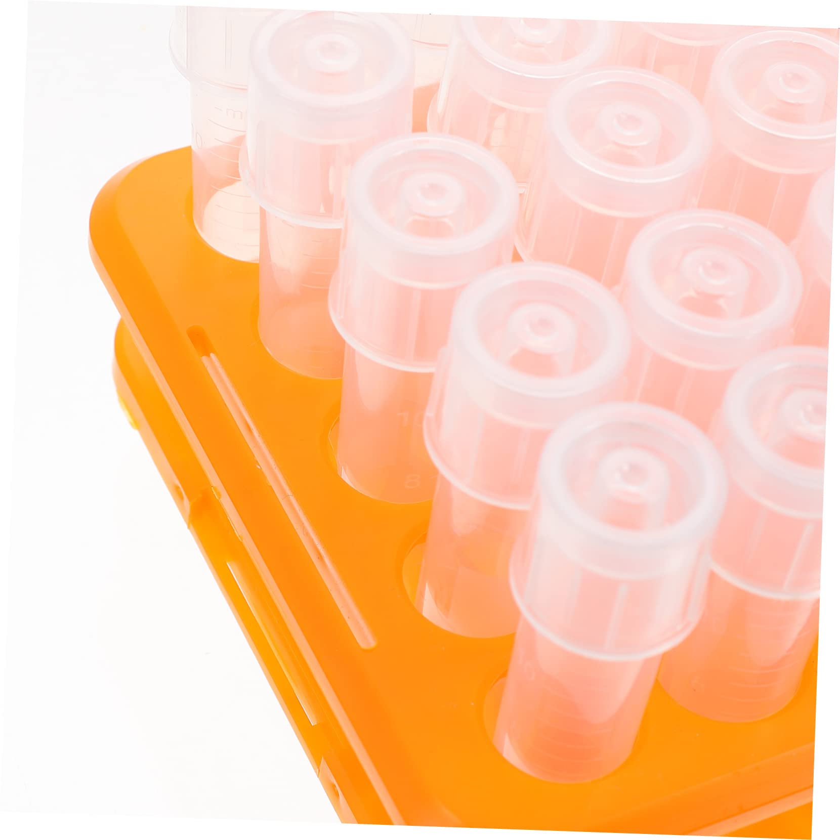 100 Stück Reagenzglas 30mm aus Kunststoff mit 12ml Volumen und Deckel Experimentelle Reagenzgläser für Labor und Küchengebrauch mit Glatter Innenfläche und Zufällige Farbe