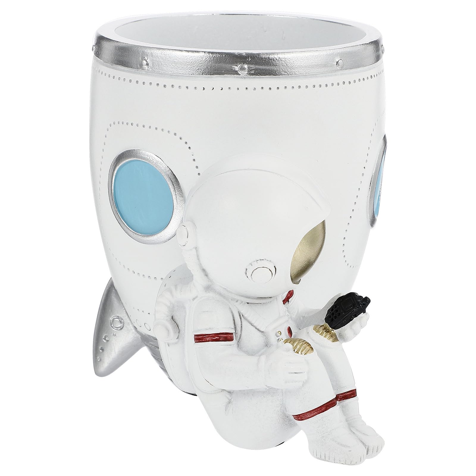 Porte-stylo astronaute fusée pour sublimer la décoration de votre bureau en blanc