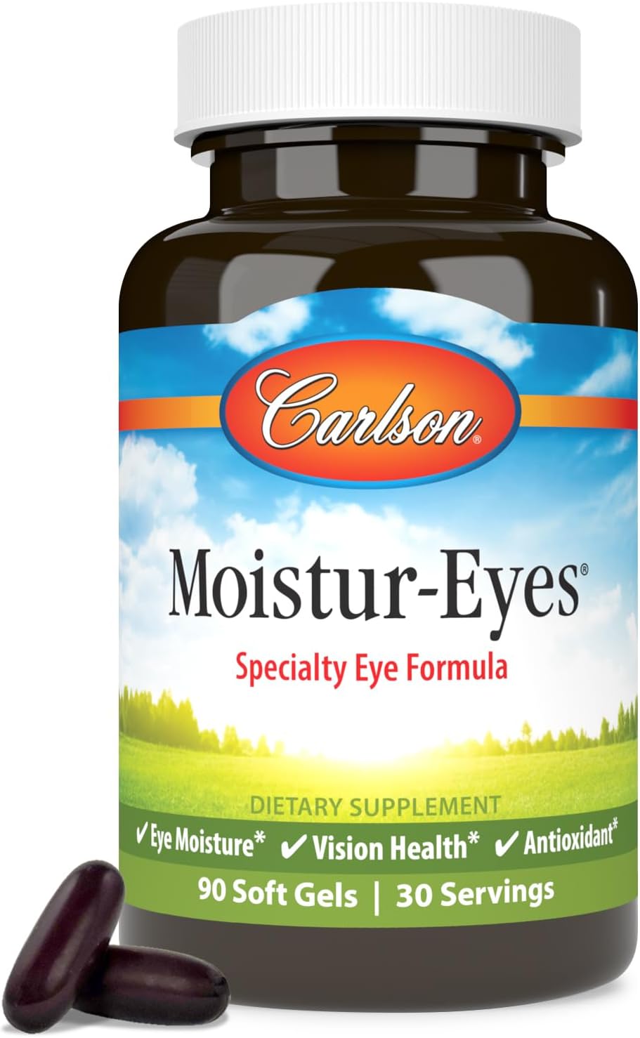 Carlson - Moistur-Eyes, Specialty Eye Formula, Promotes & Maintains Normal Eye Moisture, 90 Softgels