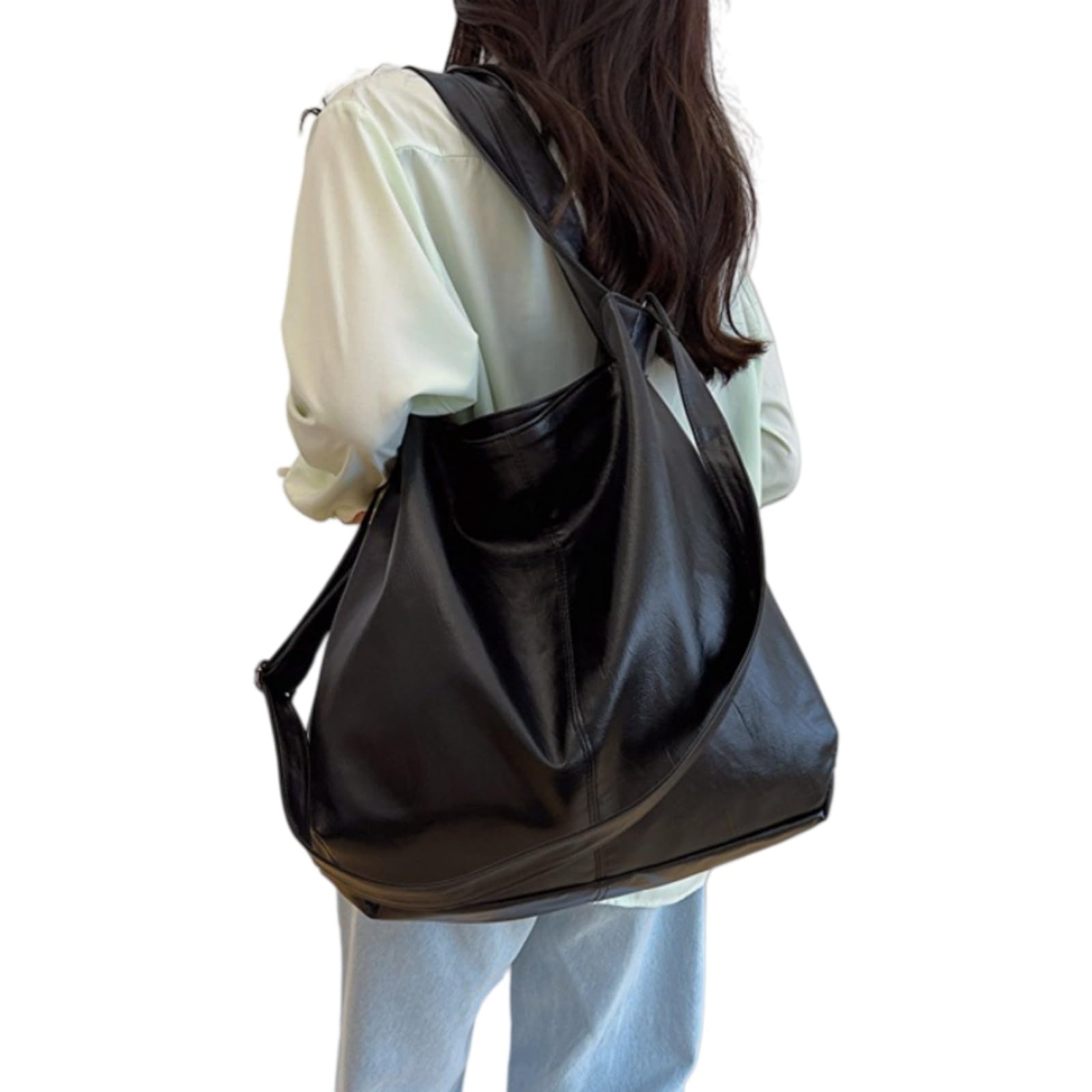 Kosmetiktasche Frauen Weiche Leder Stil Tote Tasche, Große Kapazität Retro Schulter Handtasche, Pendler Crossbody Tasche Für Den Einkauf Täglich-beige