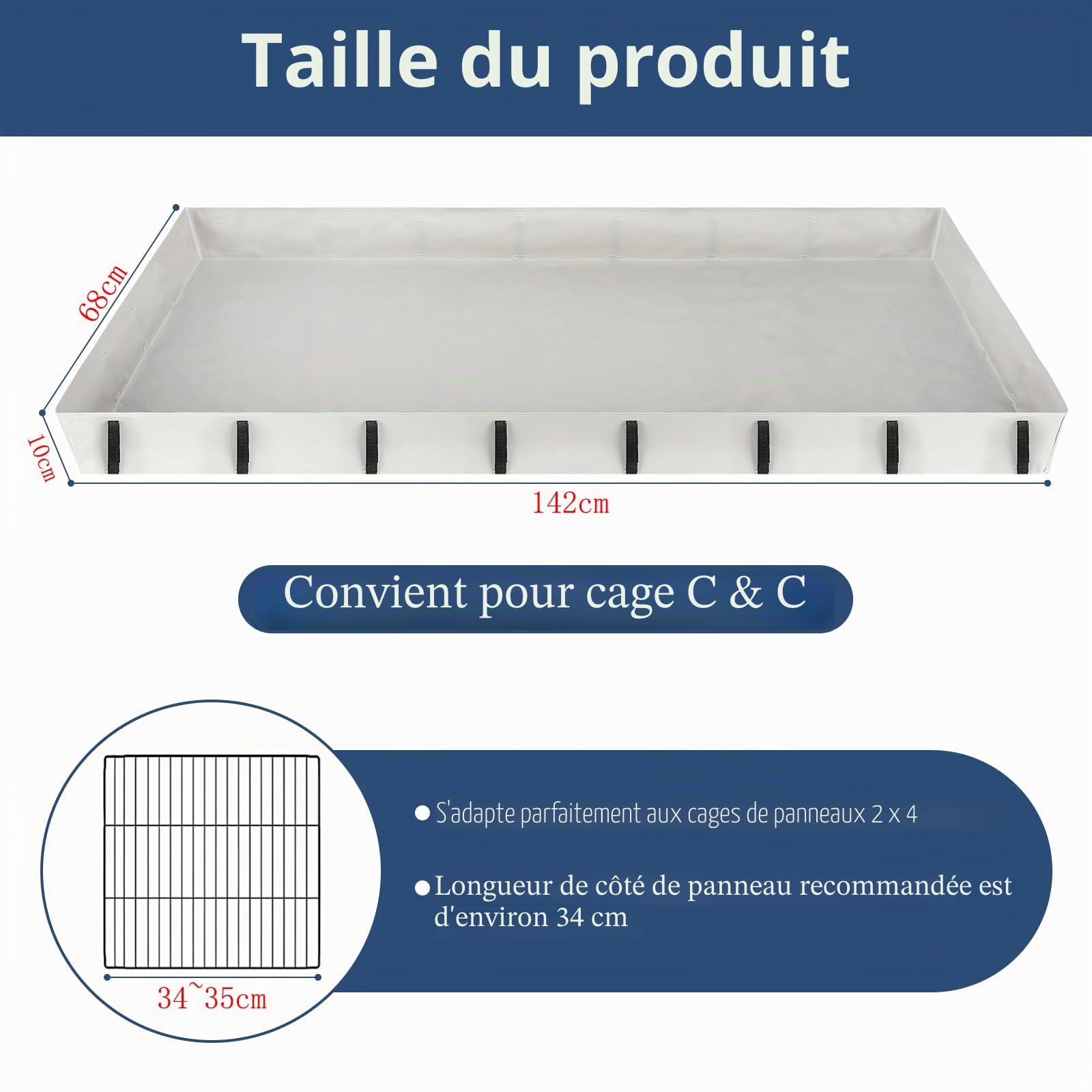 Cage pour Cochon d'Inde imperméable en Tissu Oxford(Cage Non Incluse),Cage pour Petit Animal,Coussinets Pipi lavables pour Lapin et Hamster