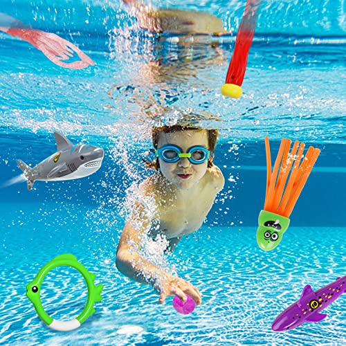 Korlon Tec 25 Pcs Pool Toys For Kids Ages 4-8, Swimming Pool Diving Toys, Underwater Pool Toys For Kids Ages 8-12, Fun Training Water Swim Toys Gift Set For Kids Boys Girls Adults #TOP1
