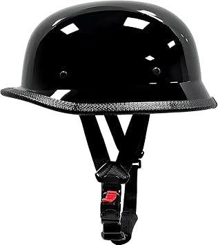 Retro Baseball Cap Half Helmets, DOT Approved Vintage Open Face Motorcycle Helmet Men Women German Style Helmet for Cruiser Street Scooter Moped Cap Jet with Mask