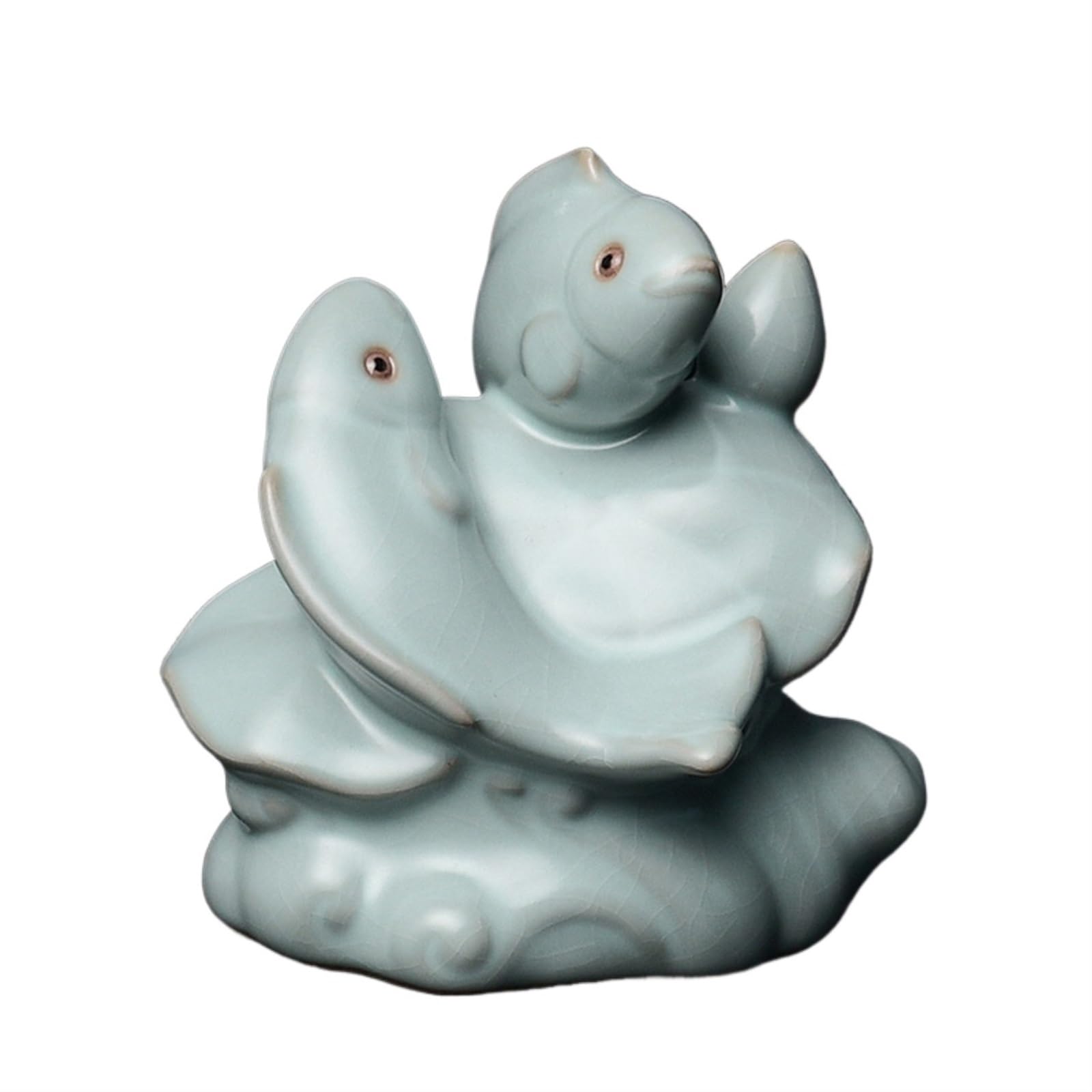 figurki zwierzątek， Figurka ryby lotosu, herbaciarnia, biurko, ceramiczna ozdoba, zestaw do herbaty, akcesoria do rękodzieła, dekoracja stołu w herbaciarni, prezenty
