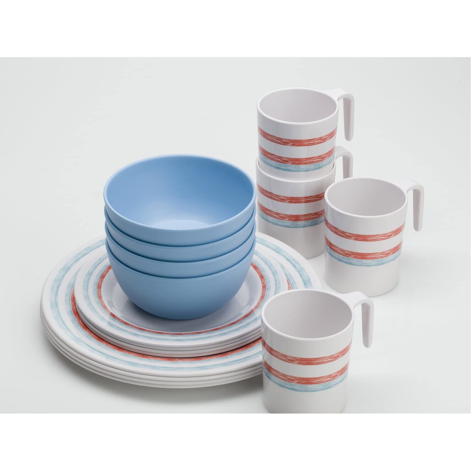 By Just4camper - Pack vaisselle JUST STRIPES 16 pièces