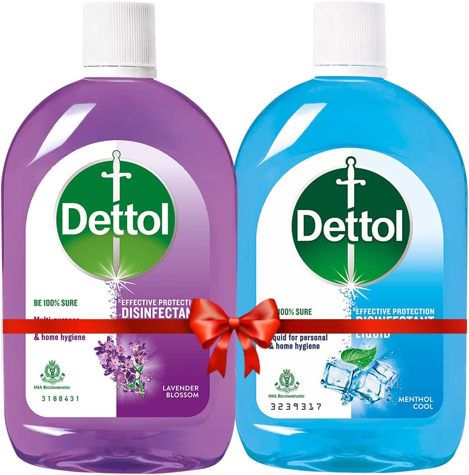 Liquid Disinfectant for Floor Cleaner, Surface Disinfection (Lime Fresh, 1L) & Liquid Disinfectant for Floor Cleaner, Surface Disinfection (Lavender Blossom, 1L)