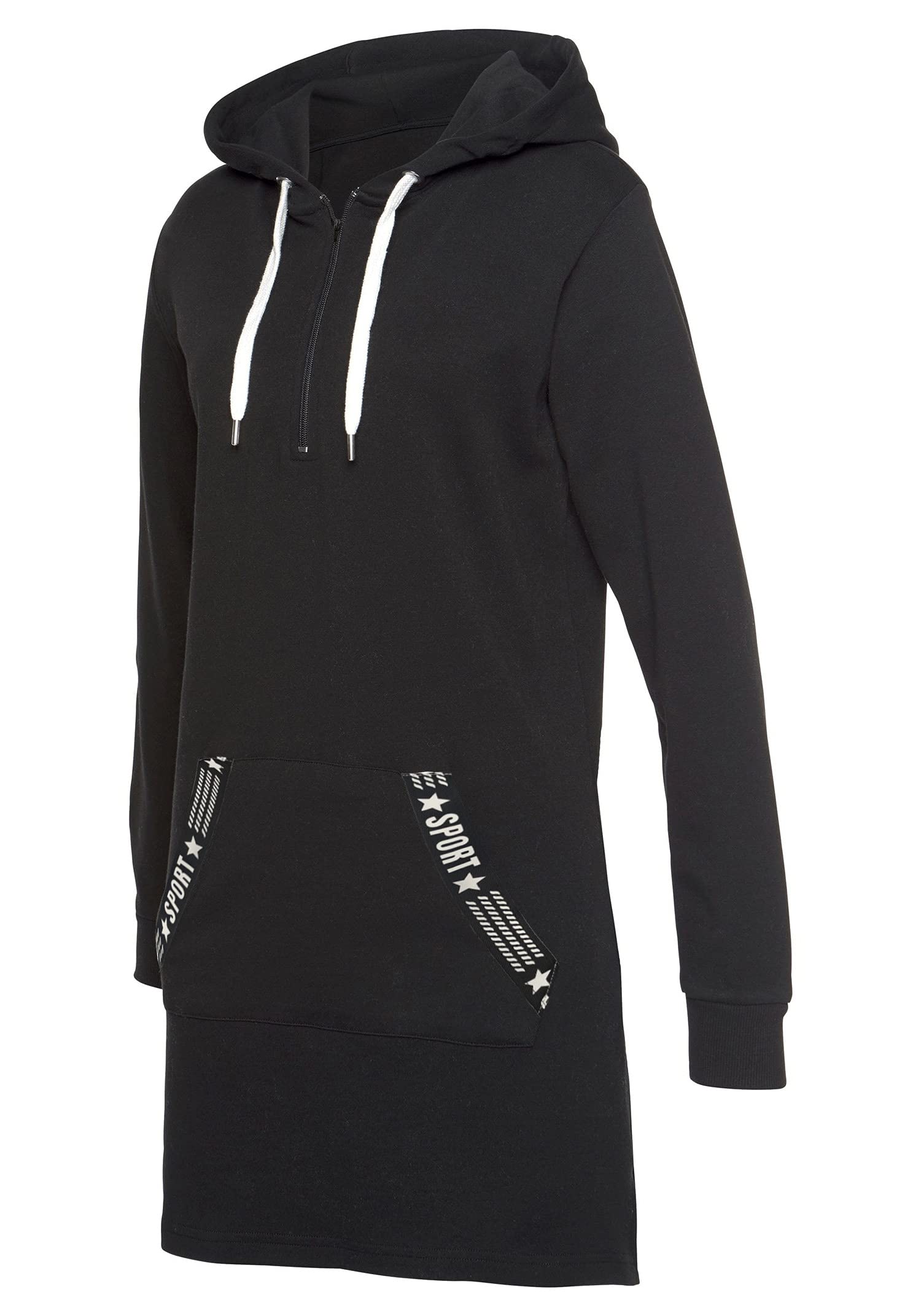 TrendiMax Damen Hoodie Kleid Herbst Langarm Sweatshirts Kapuzenpullover Streetwear Jumper Pullover Mini Kleider