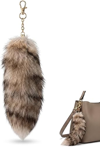 JBLJDWD Fuchsschwanz Therian Tail Furry Tail Big Fuchs Kost m Fuchsschwanz Anh nger fox Tail Keychain Pendant Faux Fur