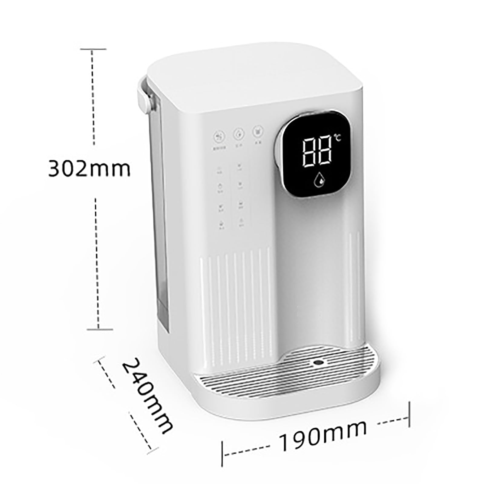Dispensador instantáneo de agua caliente, tanque de 3 litros, pantalla dual inteligente, 3 opciones de entrega, control de temperatura de 5 velocidades para un acceso rápido al agua caliente