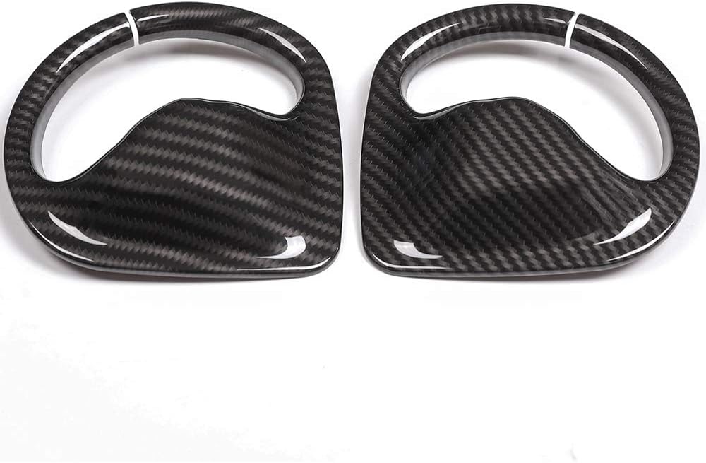 Carbon Fiber Style ABS Interior Safety Belt Decoration Cover Trim For Jaguar XE 2016 Car Accessories 2pcs