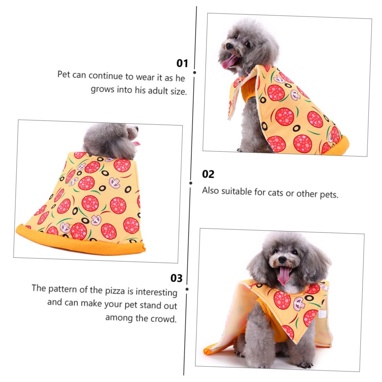BESPORTBLE 3pezzi Costume Per Pizza Per Halloween Abbigliamento Per Animali Domestici e Comodo Per e Speciali