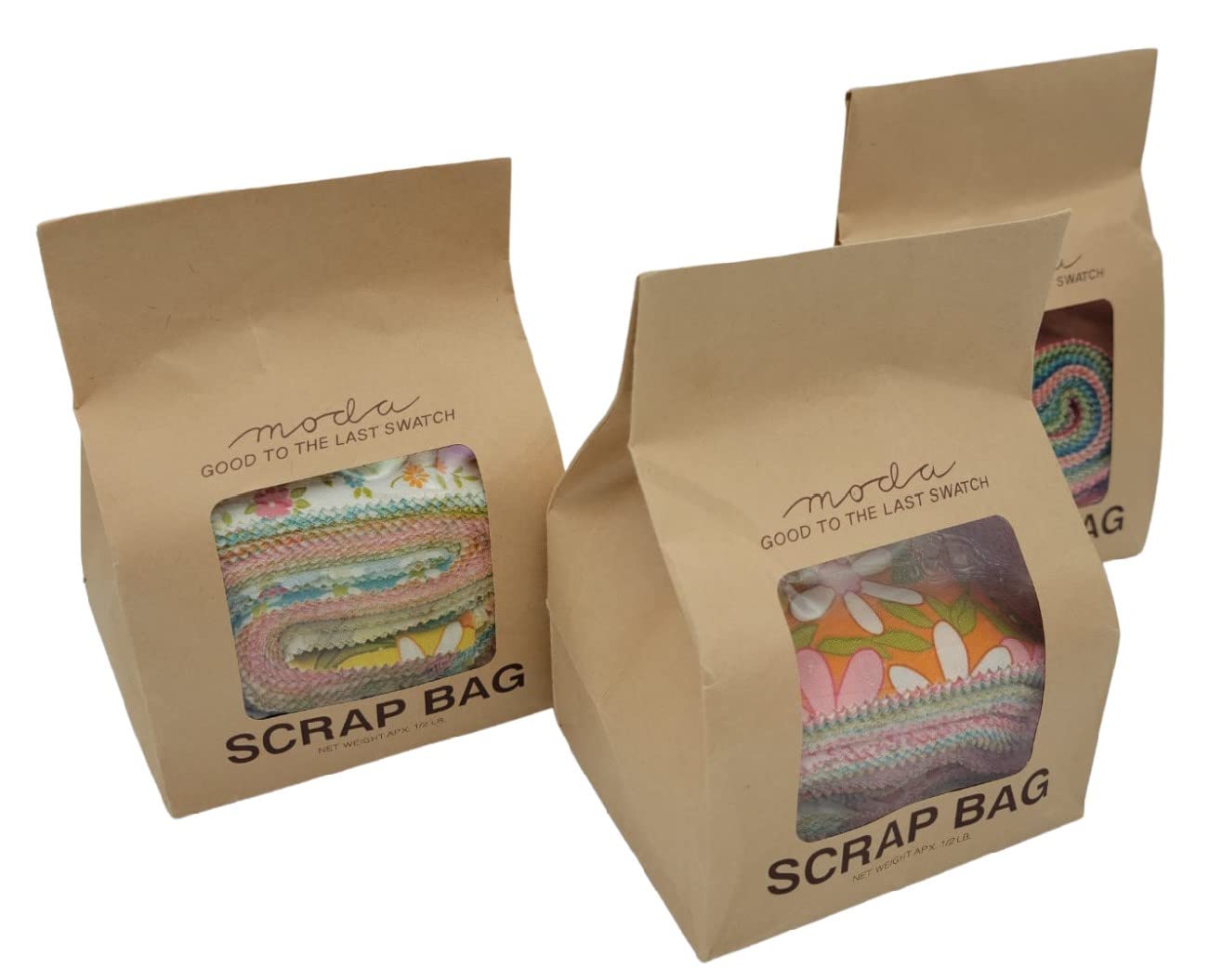 Moda Fabric 3 Scrap Bags, Assorted, 6 Inches - Image 5