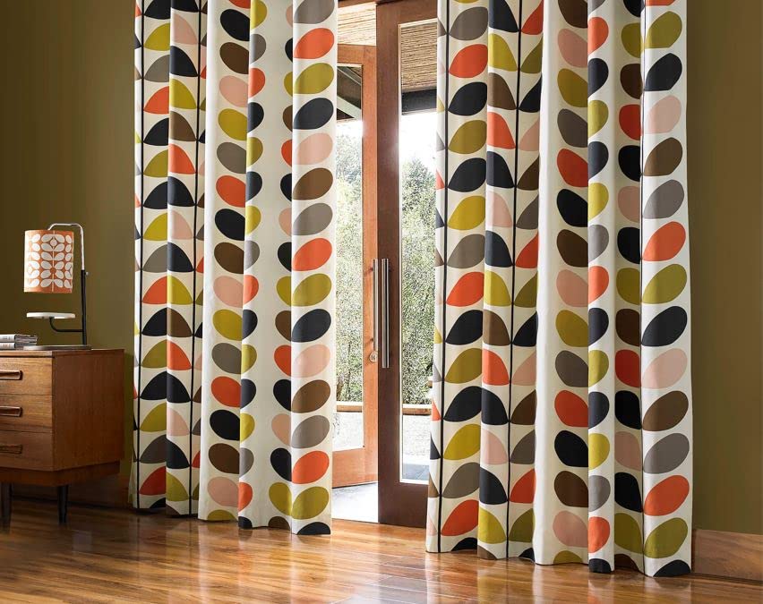 Amania TradingLtd 1 Pair Of Orla Kiely MULTI STEM 3" Pencil Pleat Header Lined Curtains - MULTI - 66" Width x 84" Drop