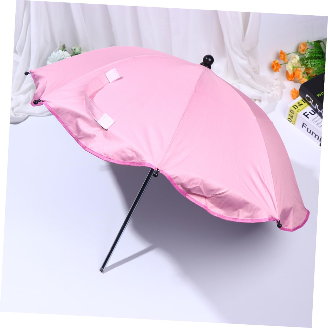 Multifunctional Cart Sun Umbrella Pink with Silver Coating Stroller Shade for Outdoor Use Easy to Install Pram Canopy for Summer Protection