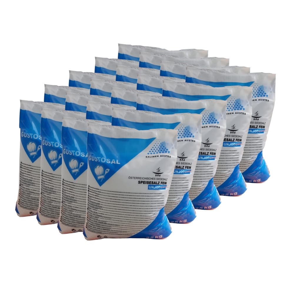 Salina GUSTOSAL Siede Speisesalz fein 20x25kg von LinJa Kochsalz Siedesalz Salz unjodiert kochen