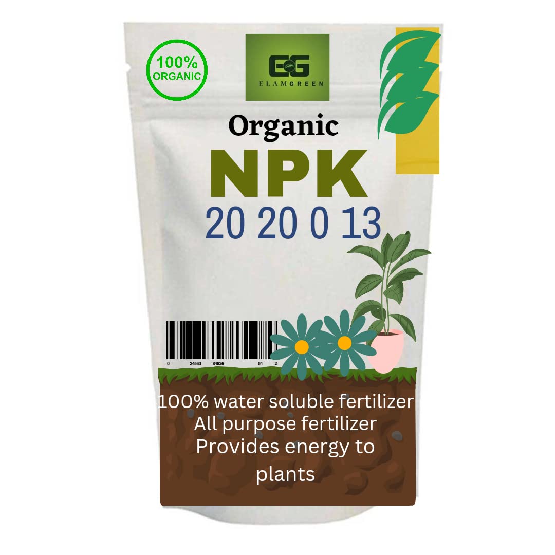 Elamgreen NPK 20 20 0 13 Fertilizer for Plants Plant Food, Rose Plant