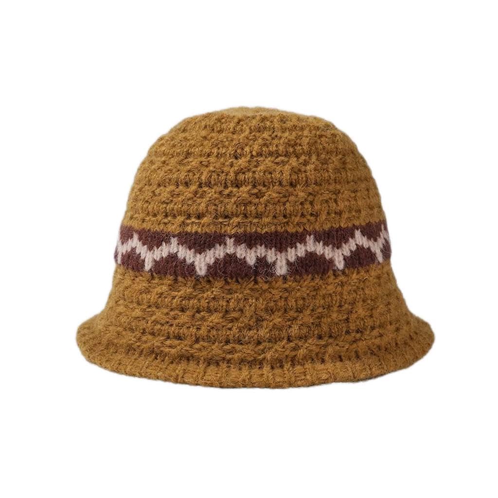 Damski, swobodny, dzianinowy kapelusz typu bucket hat, na każdy mecz, z wiązaniem (b, jeden rozmiar) (a