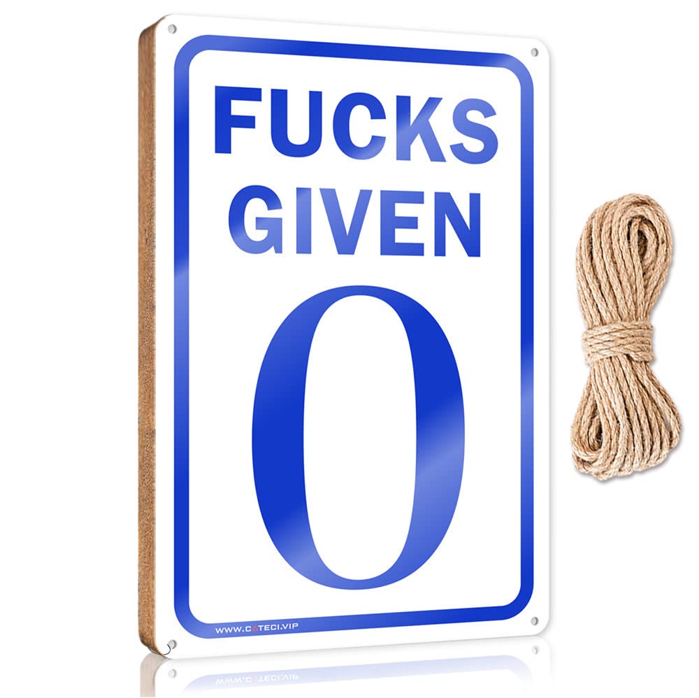 FRINTOXA Quote Wood Plaque Fucks Given 0 Wooden Sign(15X28CM)