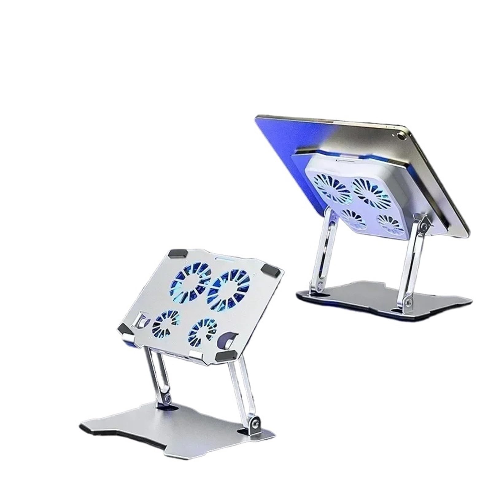 Soporte For Tableta Aleación De Aluminio Radiador De Soporte Ajustable Multifuncional | Soporte Telescópico Plegable Con 4 Ventiladores De Refrigeración For IPad Universal