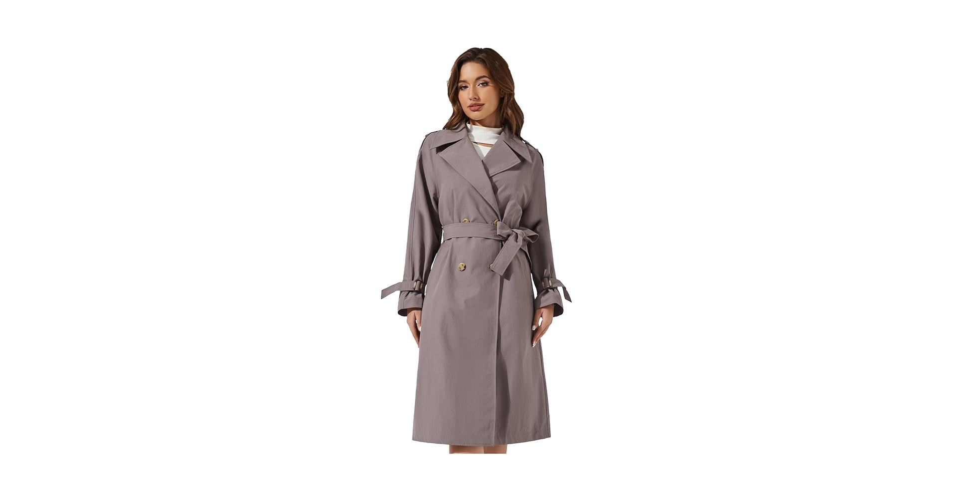 Amazon.com: UTOKOTO Women's Double Breasted Long Trench Coat