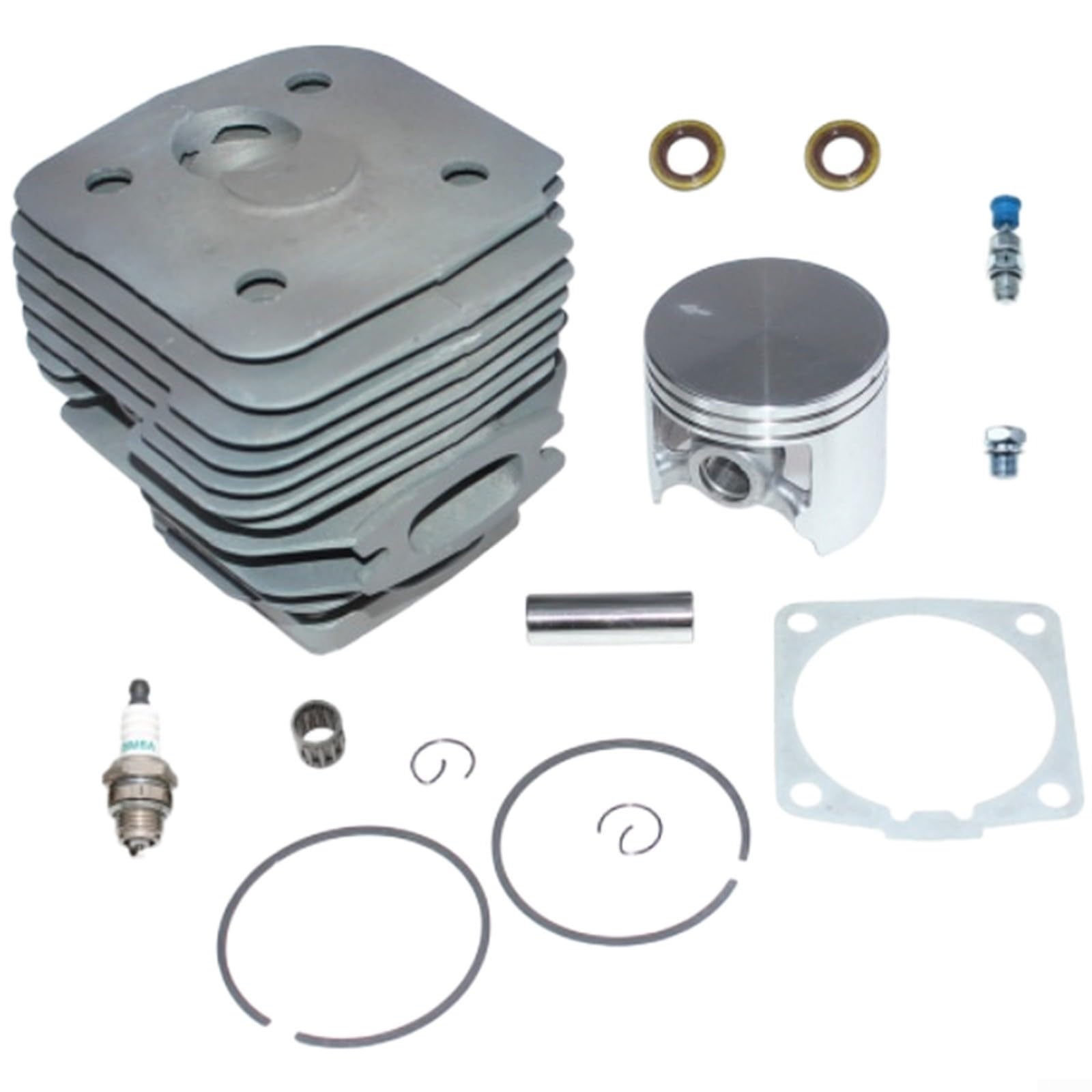 Cilindro de motosierra, juego de cilindros H395, para montaje de pistón, para pieza de equipo eléctrico al aire libre, tamaño de orificio de 56 mm, aleación de aluminio de larga duración