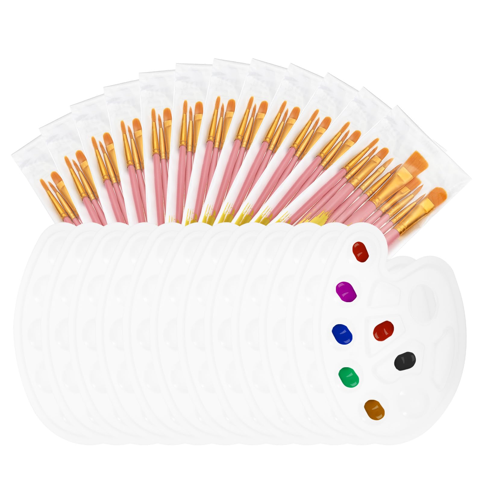 Pinceaux peinture nylon PATIKIL anti-perte de poils et palettes robustes pour stopper le gâchis