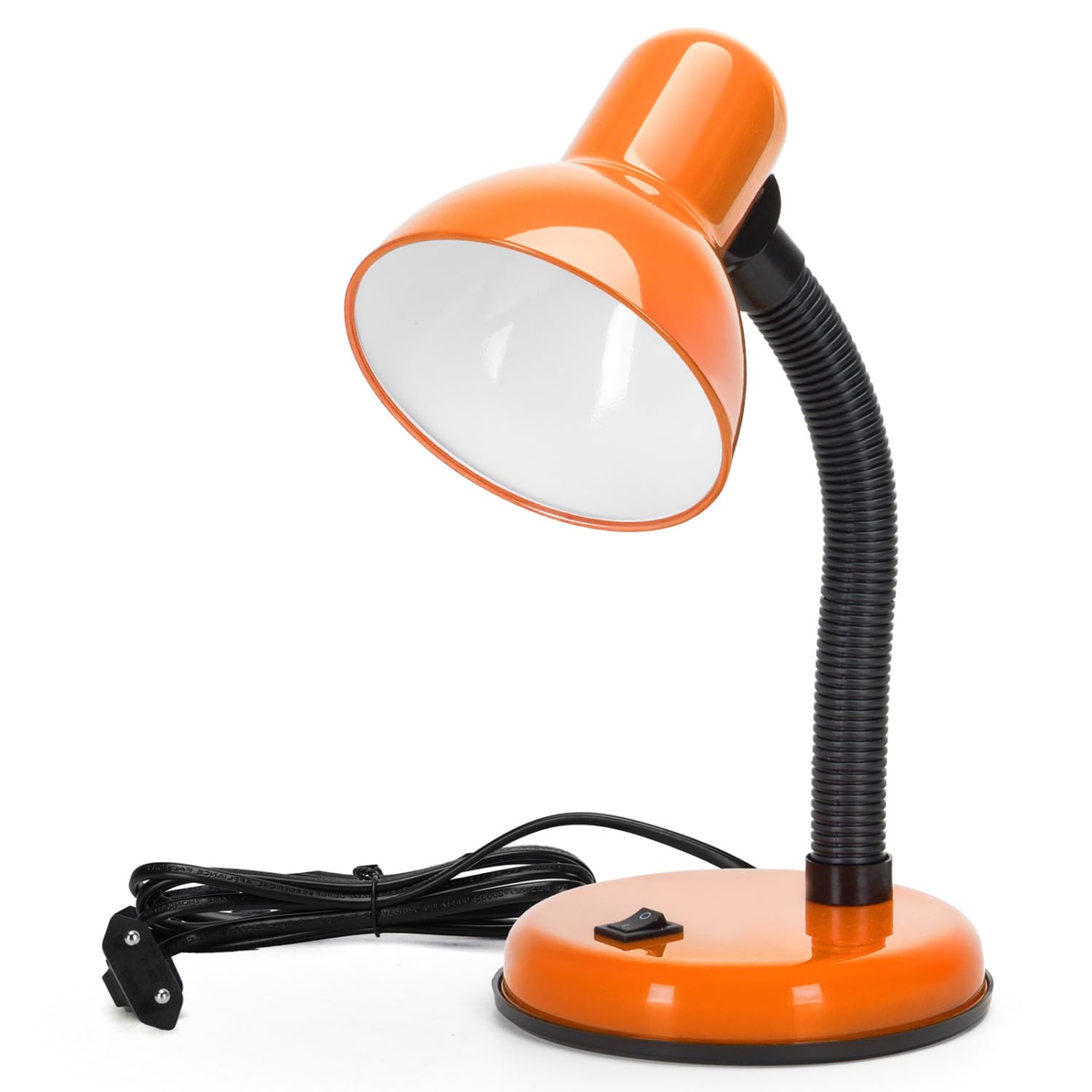 Aigostar Lámpara de Escritorio Retro， Flexo LED Escritorio sin Bombilla， Lámpara de mesa Compatible con Led Bombillas Modelo E27， Máx 240V， Lampara Lectura para Leer， Trabajar， Estudiar， Naranja