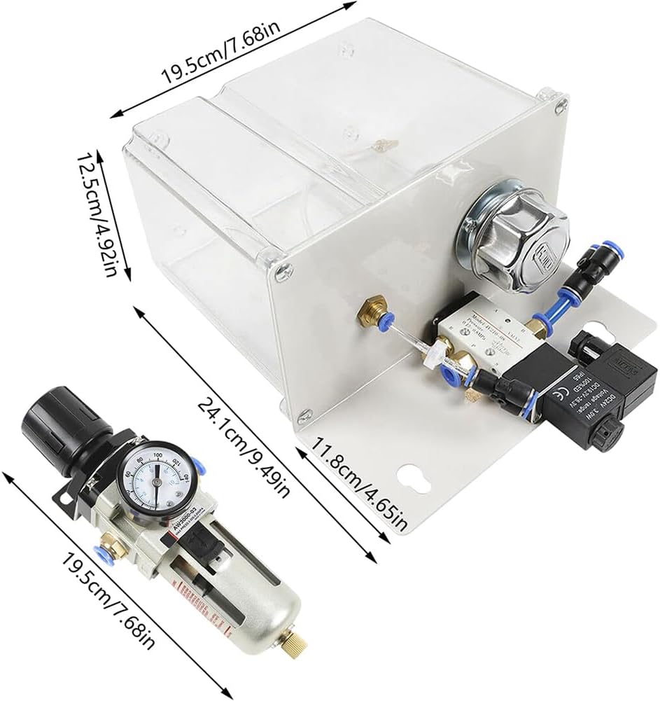Coolant Cooling Spray Pump, Mist Coolant Lubrication Spray System for CNC Lathe Milling Drilling Cooling Sprayer Machine with 2 Sprayers, YS-BPV-3000Blue,1