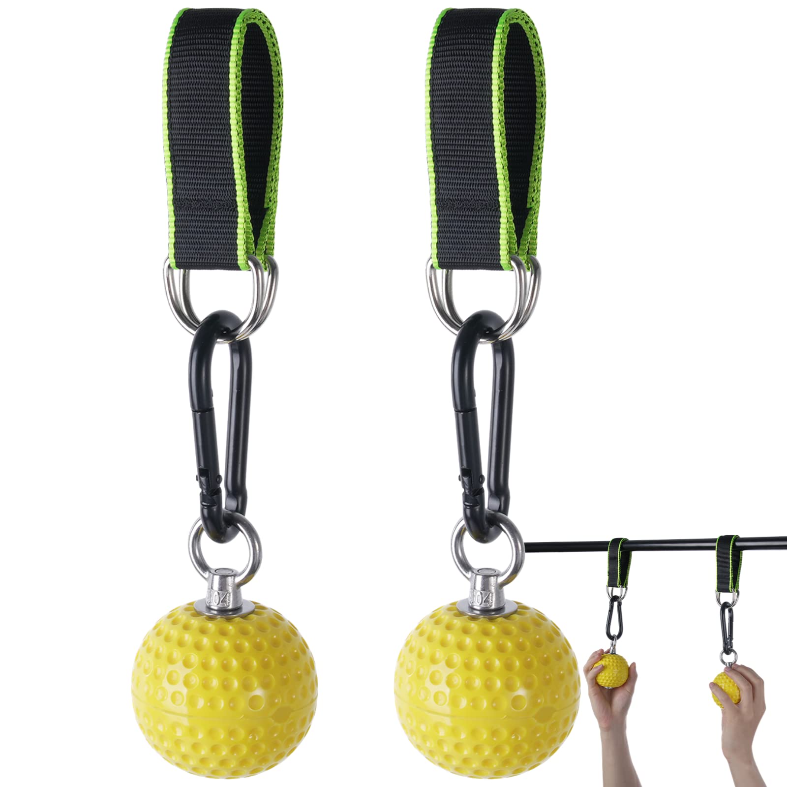 yeesport Climbing Pull-up Power Ball Hold Grips with Straps, No-Skid Hand Grips Strength Muscles Trainer Exerciser for Bouldering Pull Up Fitness