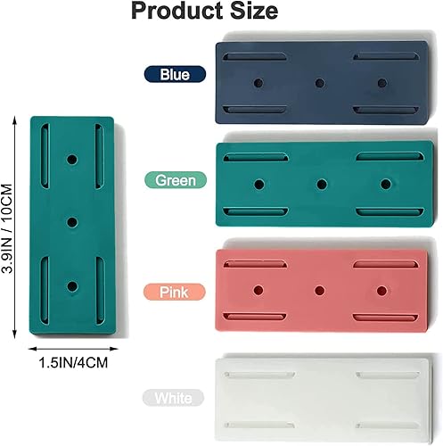 Miniatura 2 de Soporte de regleta de alimentación de 12 piezas, soporte adhesivo sin perforaciones, fijador de escritorio autoadhesivo, protector de sobretensiones